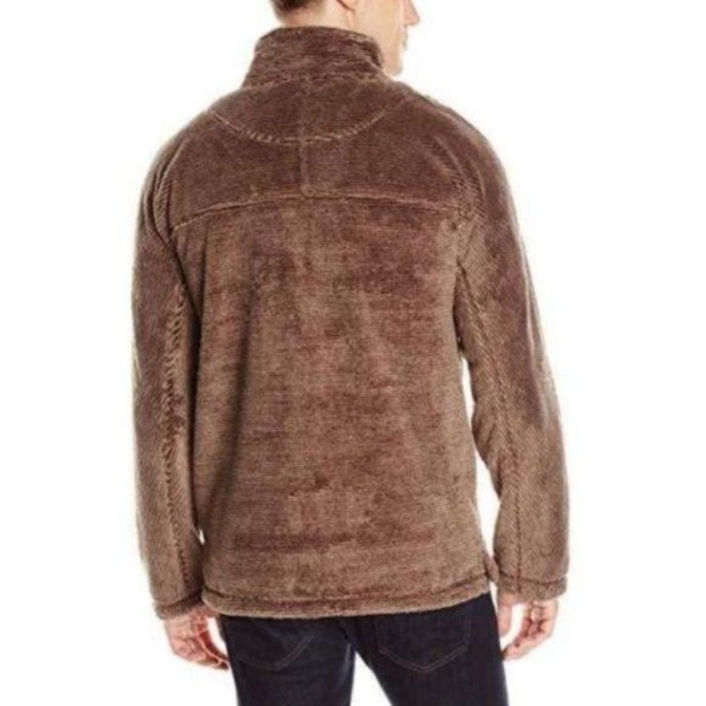 True Grit Luxe Fleece 1/4 Zip Pullover Top Mocha - Picture 2 of 14